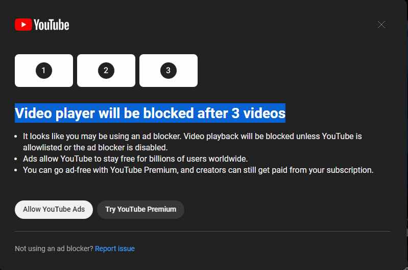 YouTube zabrana blokiranja reklama upozorenje YouTube zabrana blokiranja reklama upozorenje