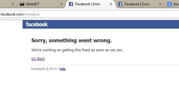  Facebook ne radi. 