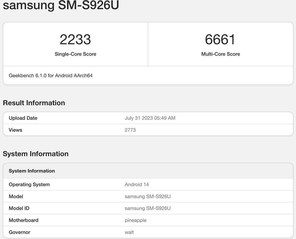 Galaxy S24 geekbench rezultat   Galaxy S24 geekbench rezultat
