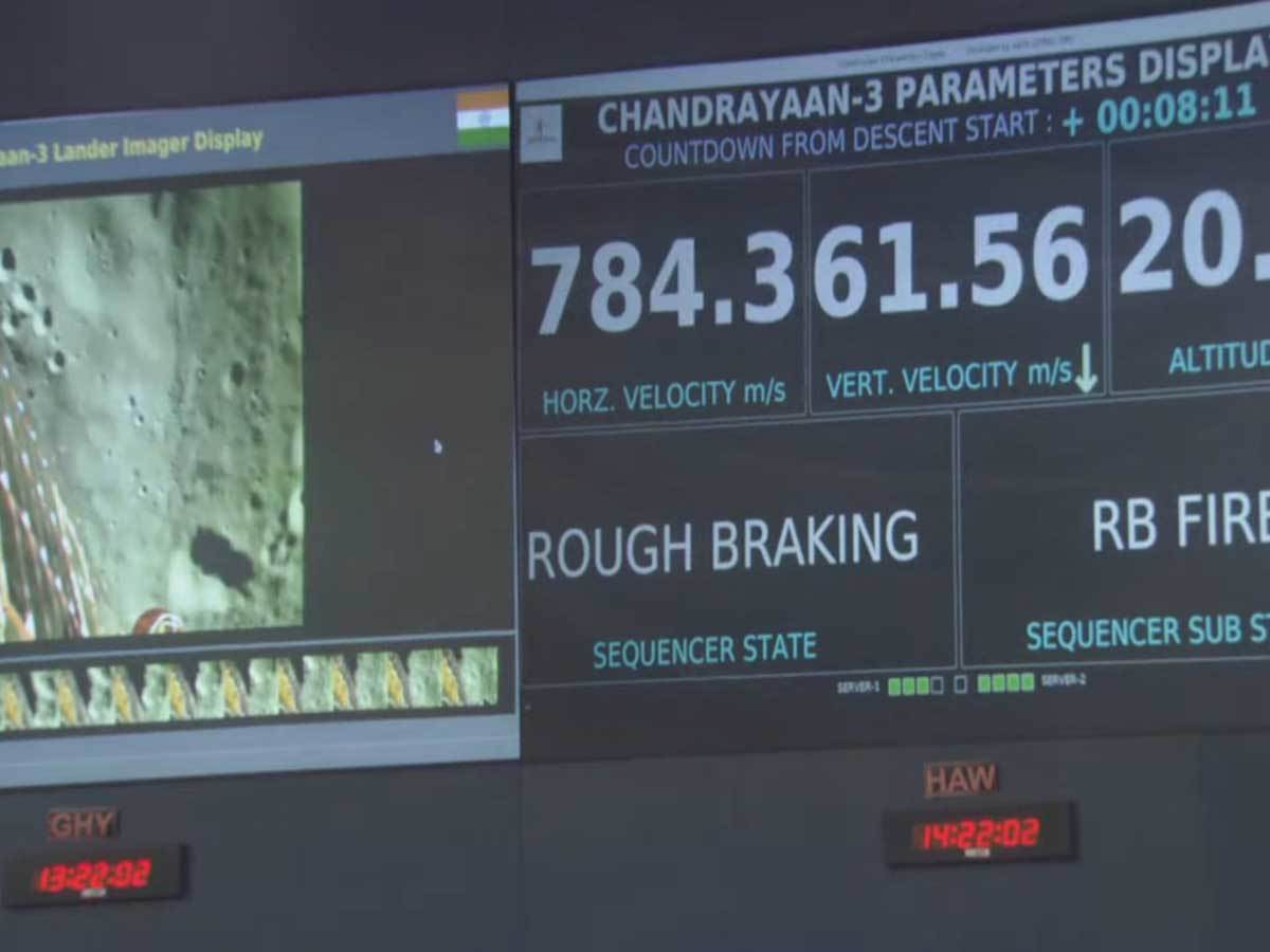 Chandrayaan-3 Mission Soft-landing LIVE Telecast 34-3 screenshot.jpg - YouTube / ISRO Official 