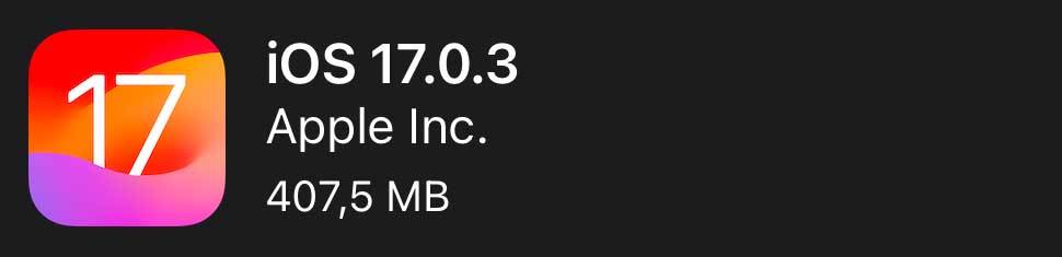 iOS 17.0.3 nadogradnja iOS 17.0.3 nadogradnja