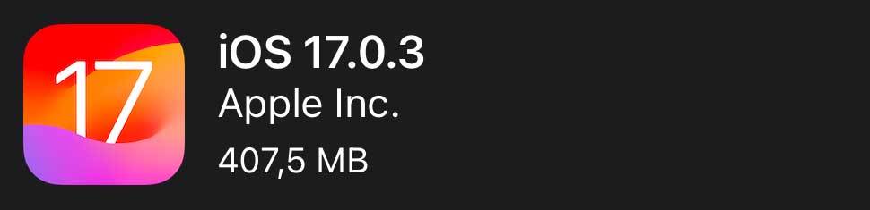  iOS 17.0.3 nadogradnja 