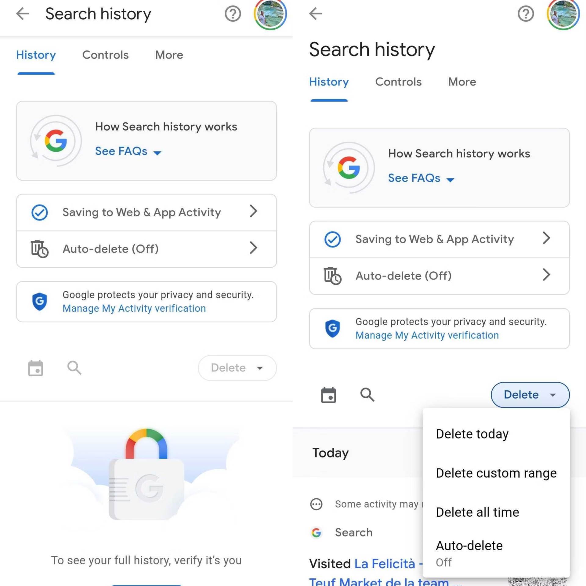 Google search history Google search history