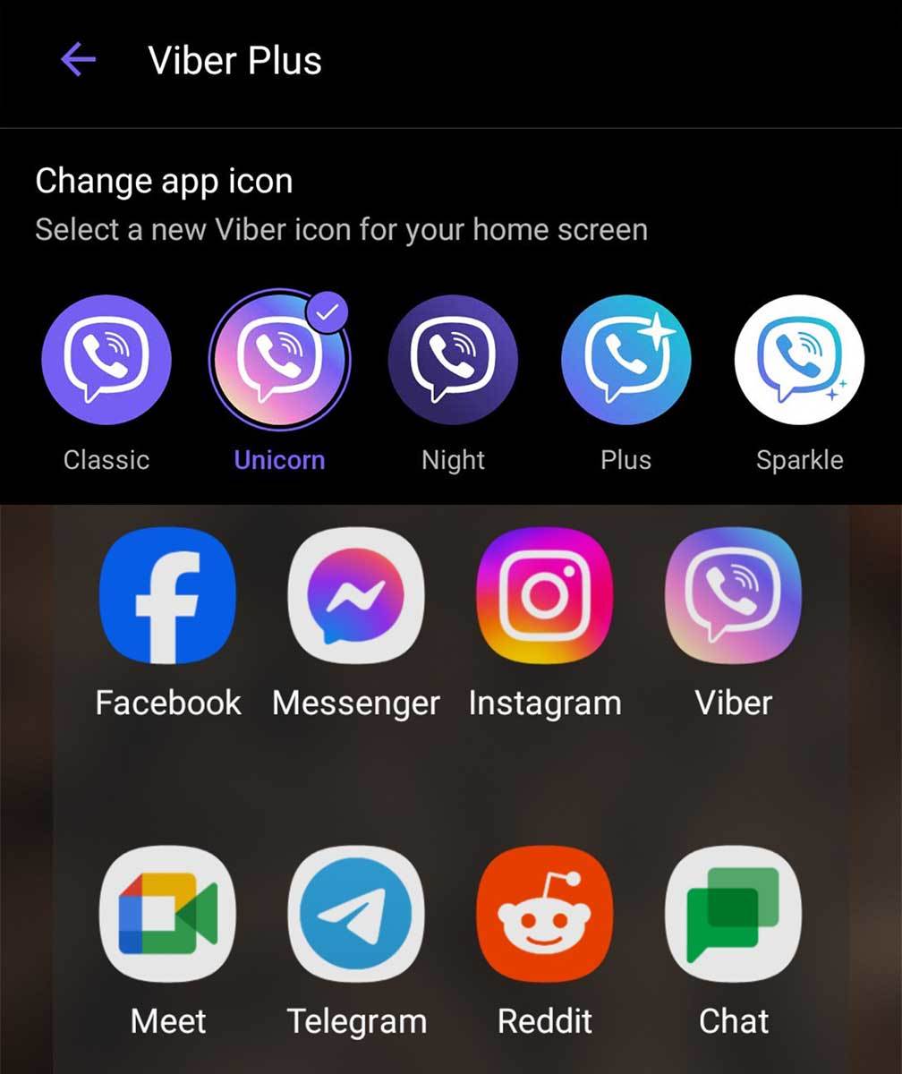 Viber Plus jedinstvene ikonice aplikacije Viber Plus jedinstvene ikonice aplikacije