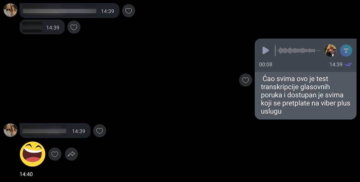 Viber Plus transkripcija glasovnih poruka Viber Plus transkripcija glasovnih poruka