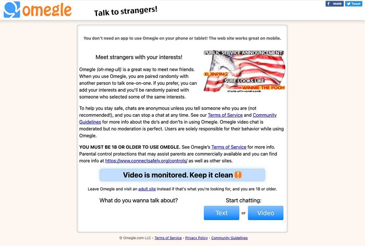 Omegle sajt Omegle sajt