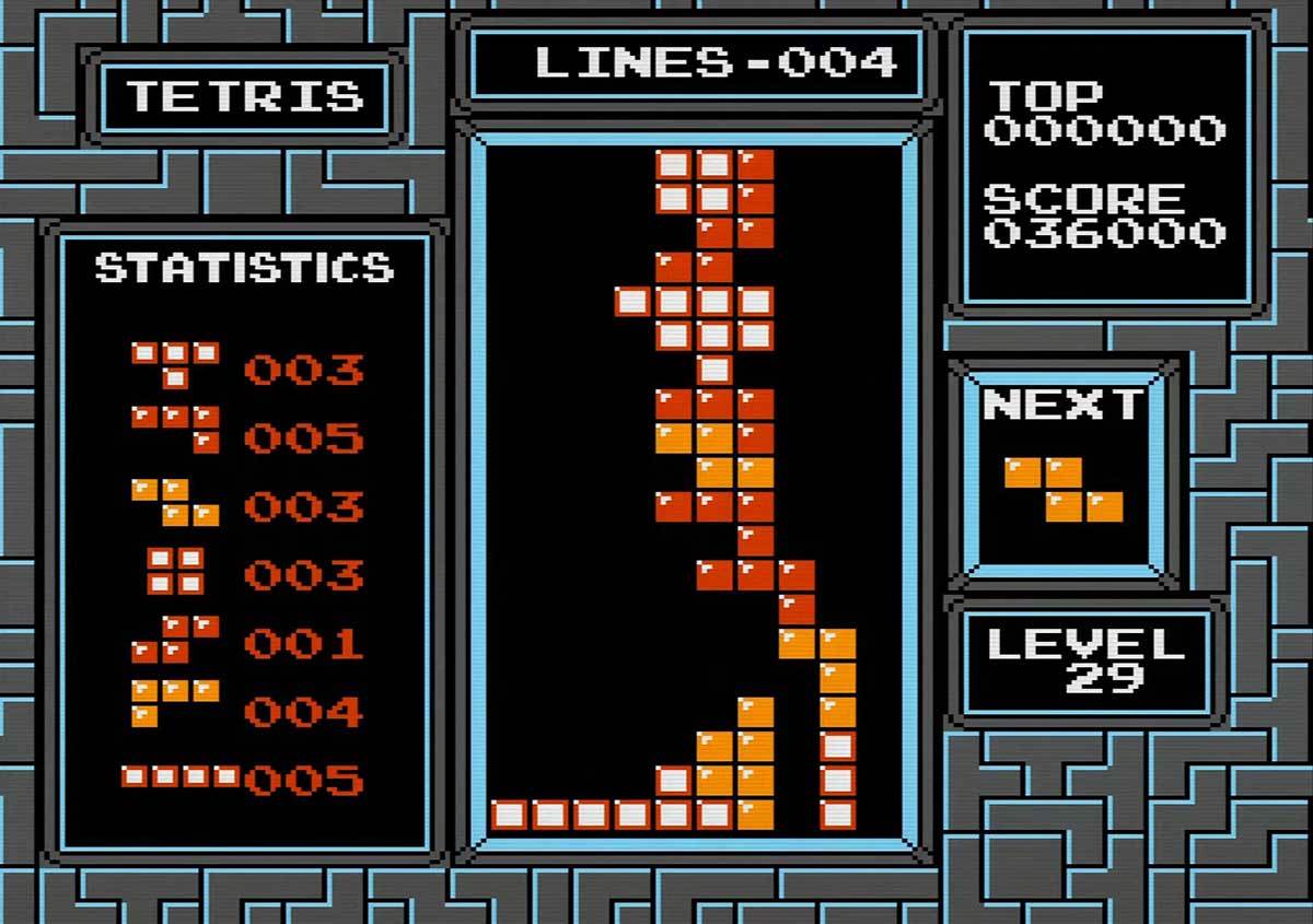 NES Tetris nivo 29 NES Tetris nivo 29