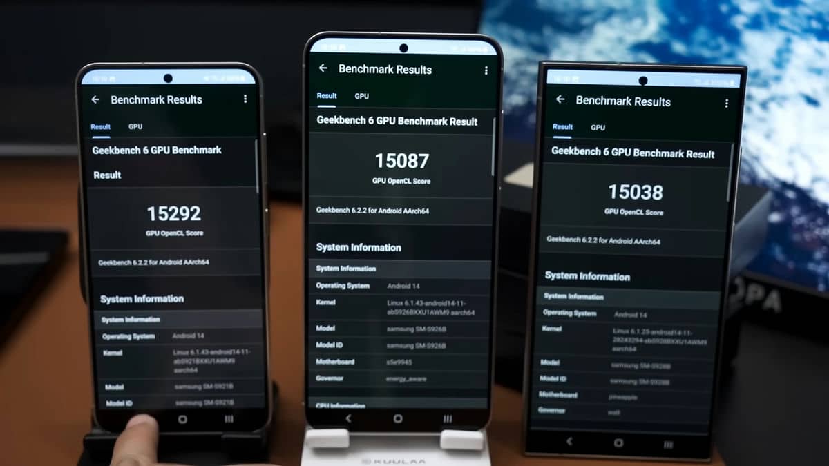  Benchmarks + battery life comparison _ Samsung Galaxy S24 series 5-26 screenshot.jpg - YouTube / NL Tech 