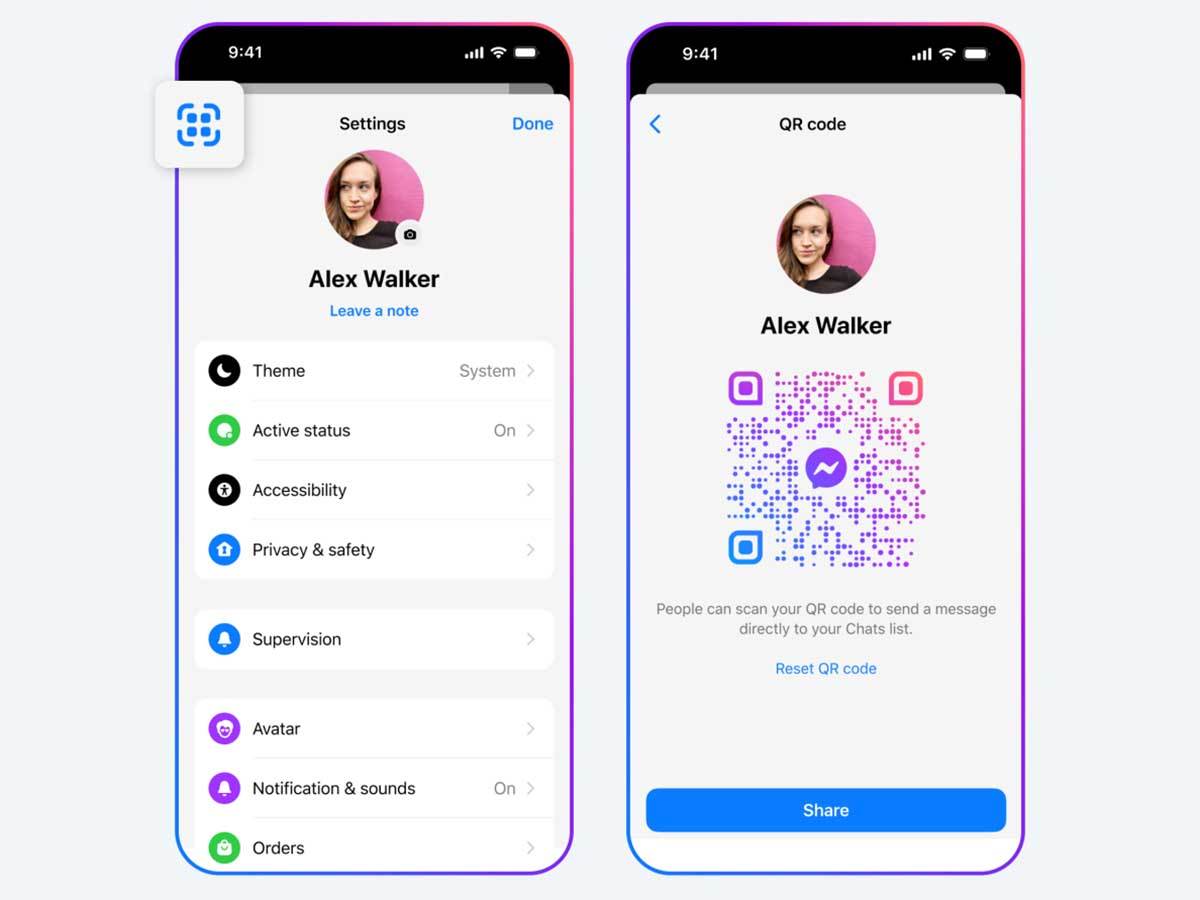 QR kod Messenger QR kod Messenger