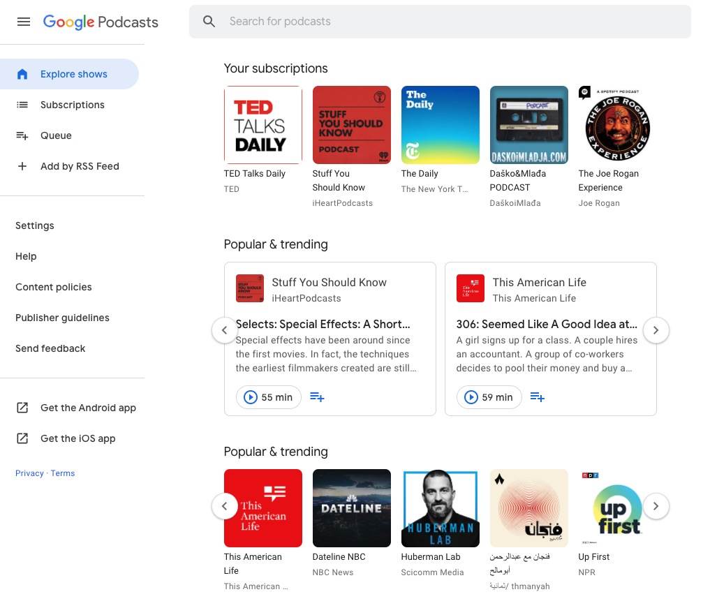 Google Podcasts Google Podcasts