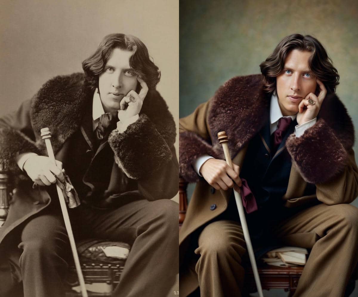 Oscar Wilde pre i posle AI obrade   Oscar Wilde pre i posle AI obrade