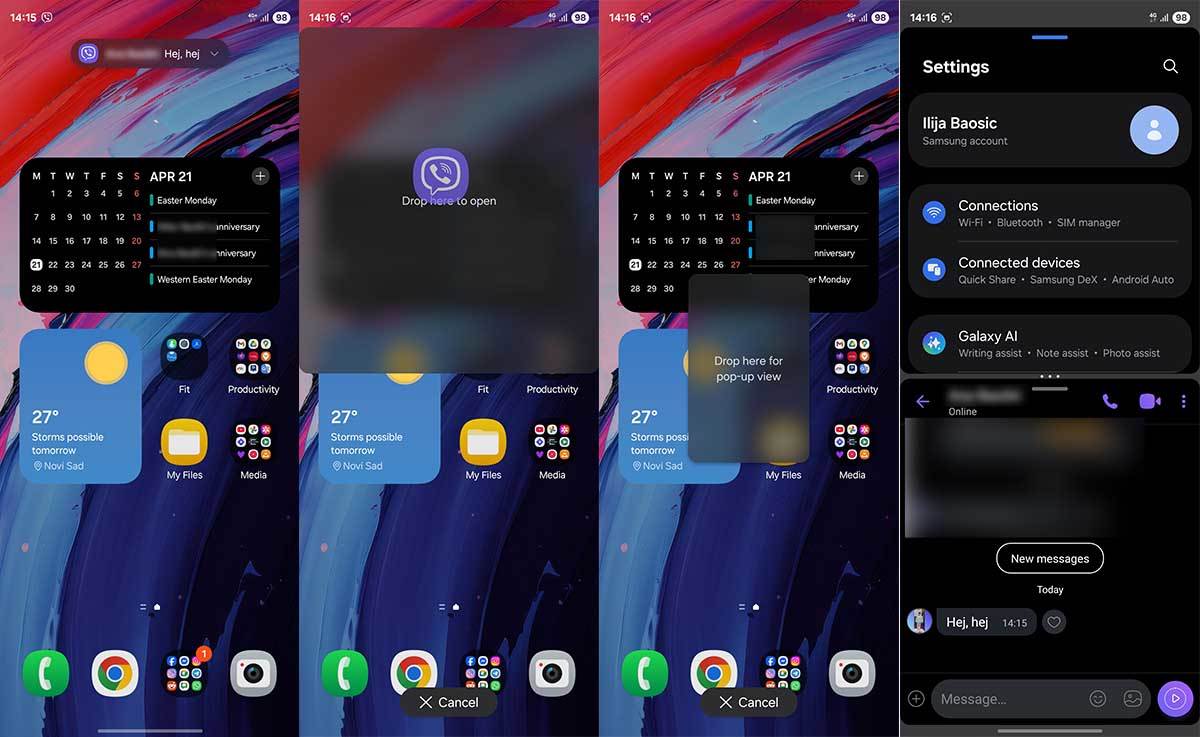 Pop up multitasking Pop up multitasking