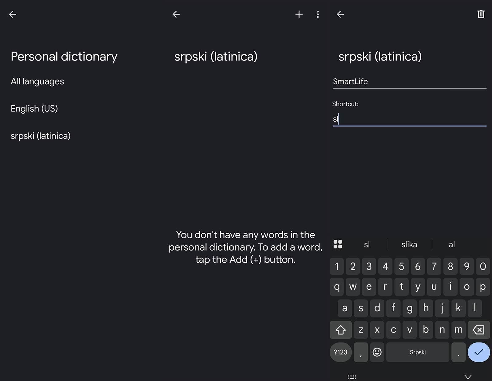 Gboard prečice Gboard prečice