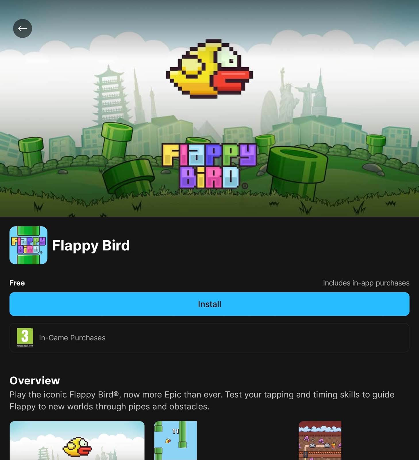 Flappy Bird na Epic Games Store prodavnici Flappy Bird na Epic Games Store prodavnici