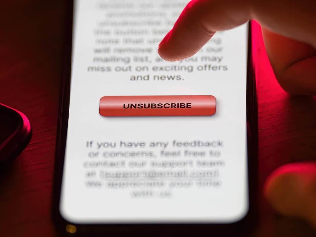 Unsubscribe link u mejlu 