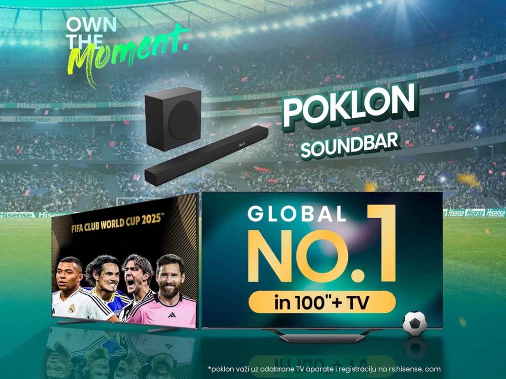 Hisense soundbar na poklon Hisense soundbar na poklon