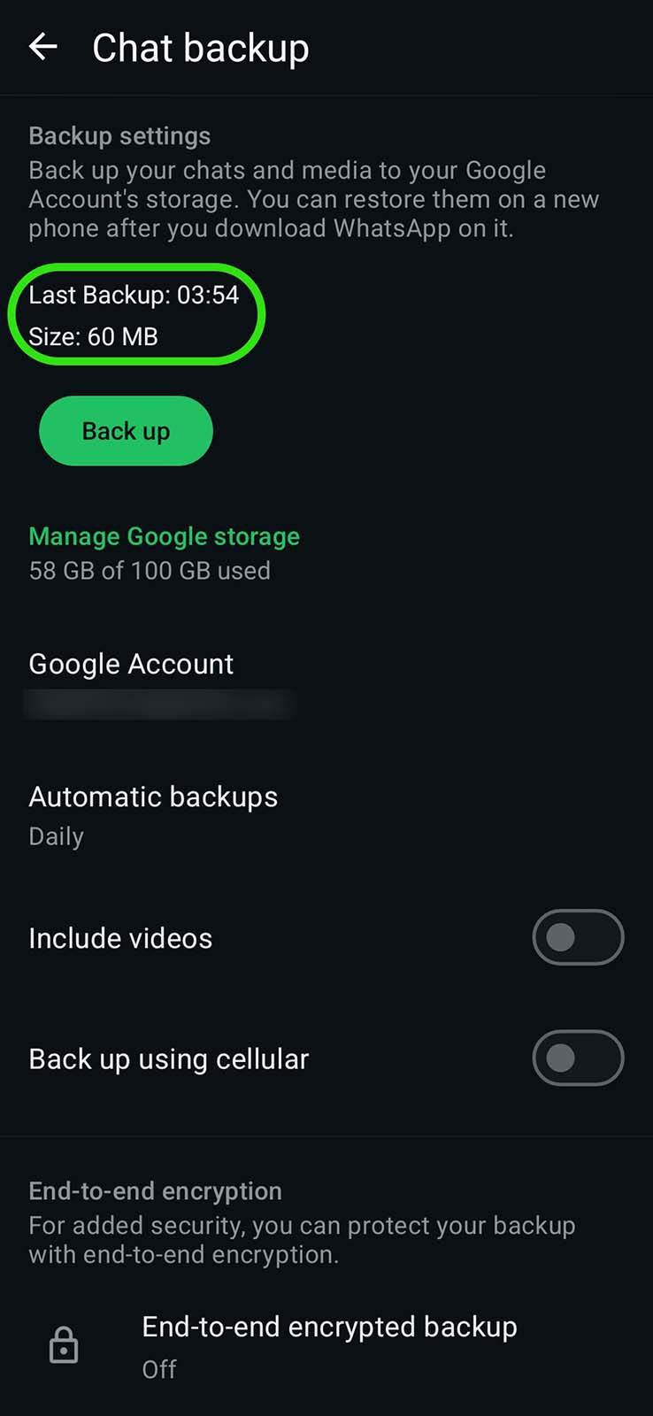 Provera da li WhatsApp backup postoji Provera da li WhatsApp backup postoji