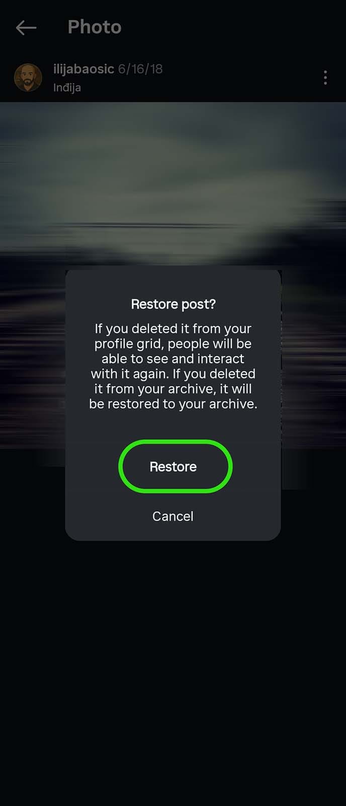  Kako vratiti obrisane slike na Instagramu korak 8.jpg - Ilija Baošić 