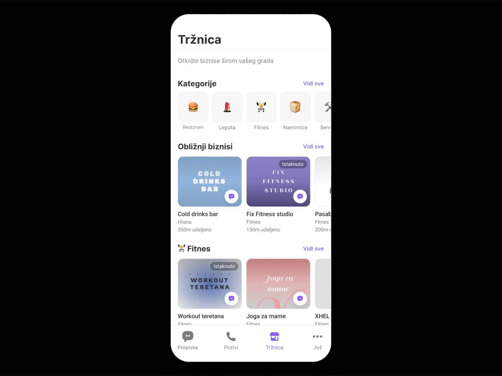  Viber Tržnica interfejs 