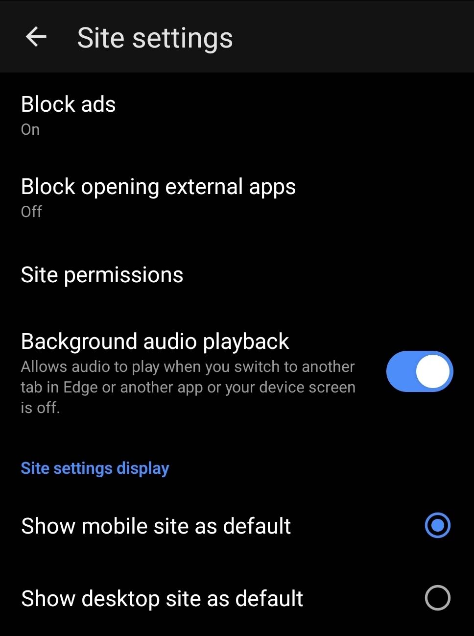 Reprodukcija u pozadini Edge Canary Reprodukcija u pozadini Edge Canary