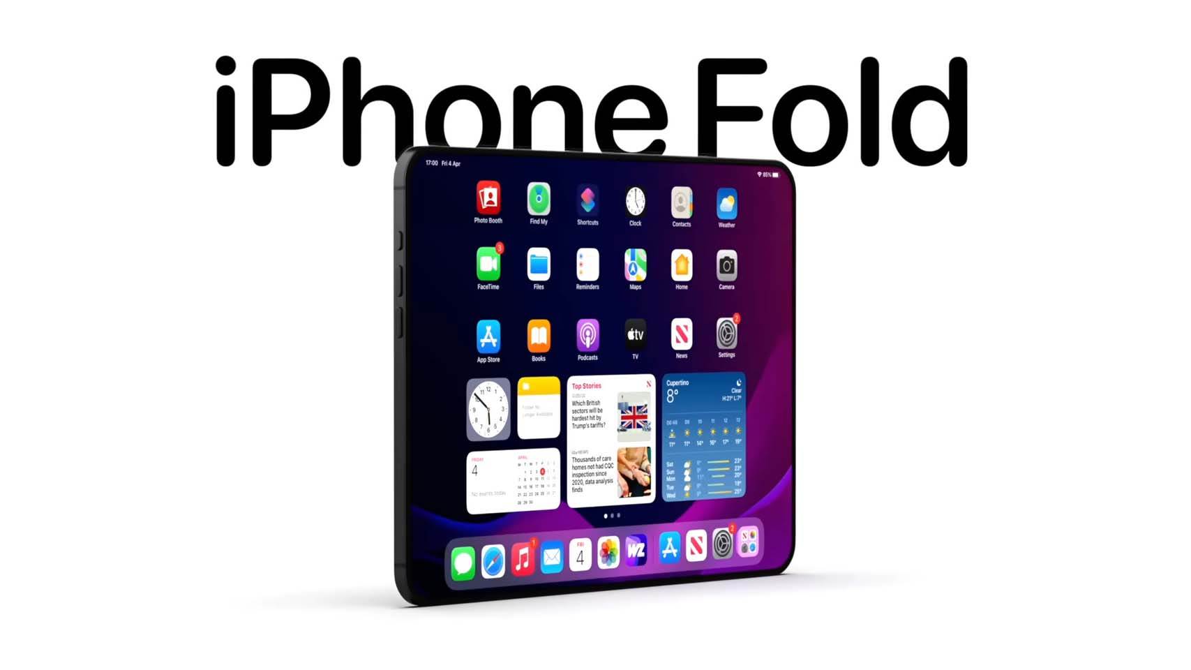  iPhone Fold (2026) render savitljivog telefona 