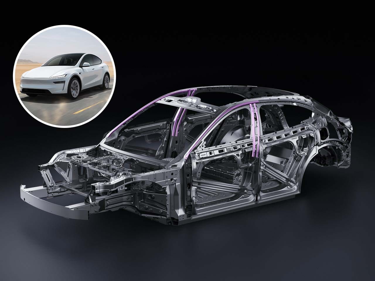 Xiaomi YU7 karoserija i Tesla Model Y 