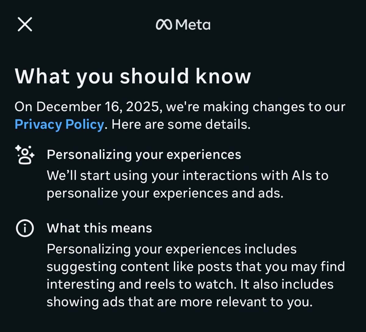 Obaveštenje o novoj politici privatnosti   Obaveštenje o novoj politici privatnosti