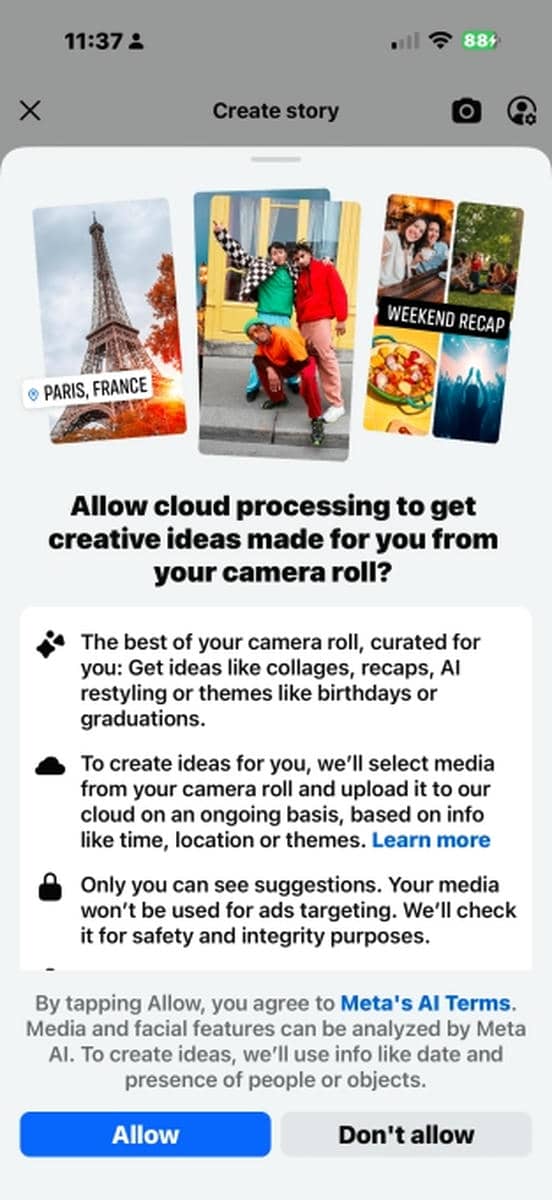 Facebook Camera Roll Cloud processing Facebook Camera Roll Cloud processing