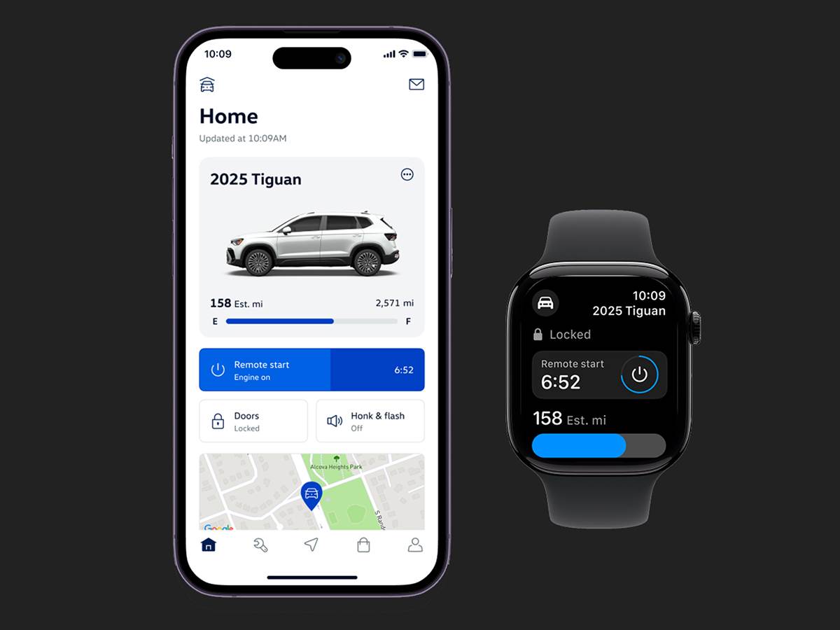  Volkswagen aplikacija za pametni sat 