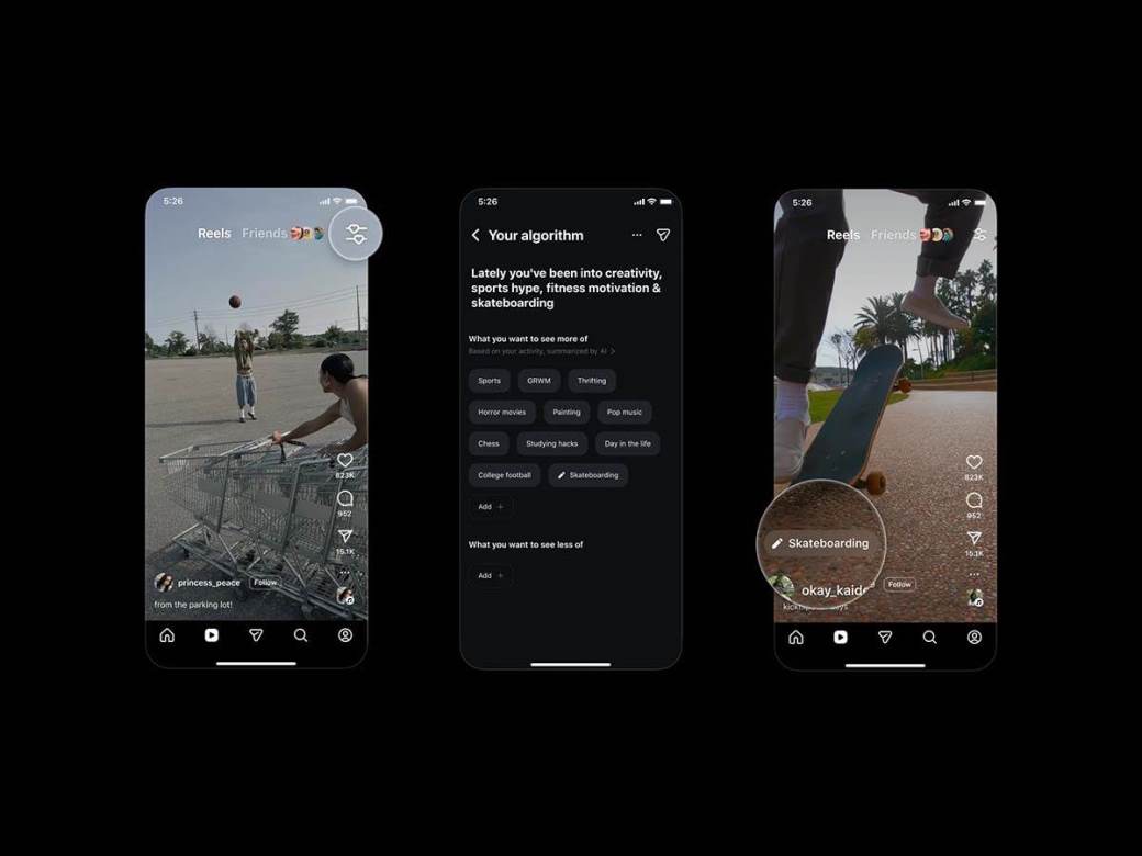  Instagram Your Algorithm nova opcija 