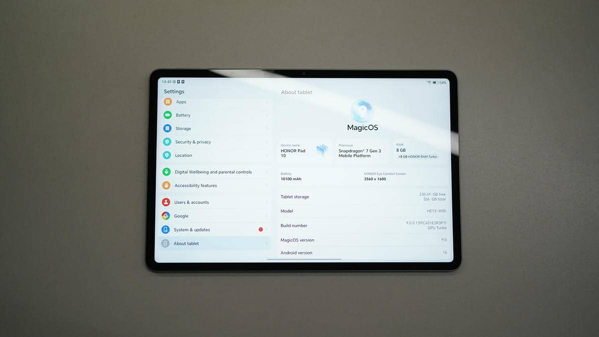  Honor Pad 10 MagicOS 