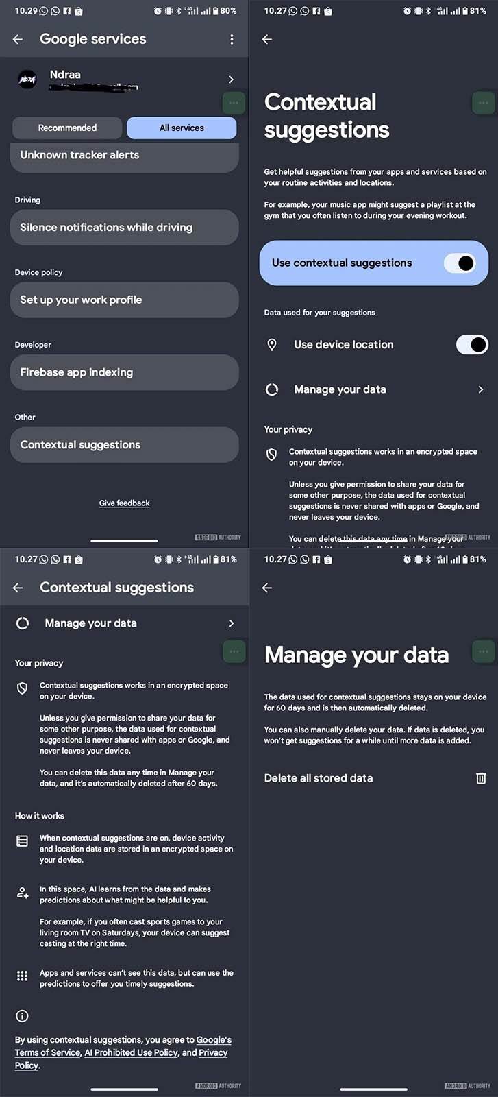  Contextual suggestions nova Android funkcija 