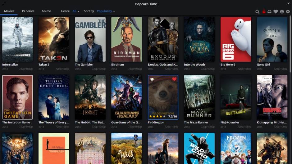  PopCorn Time. 