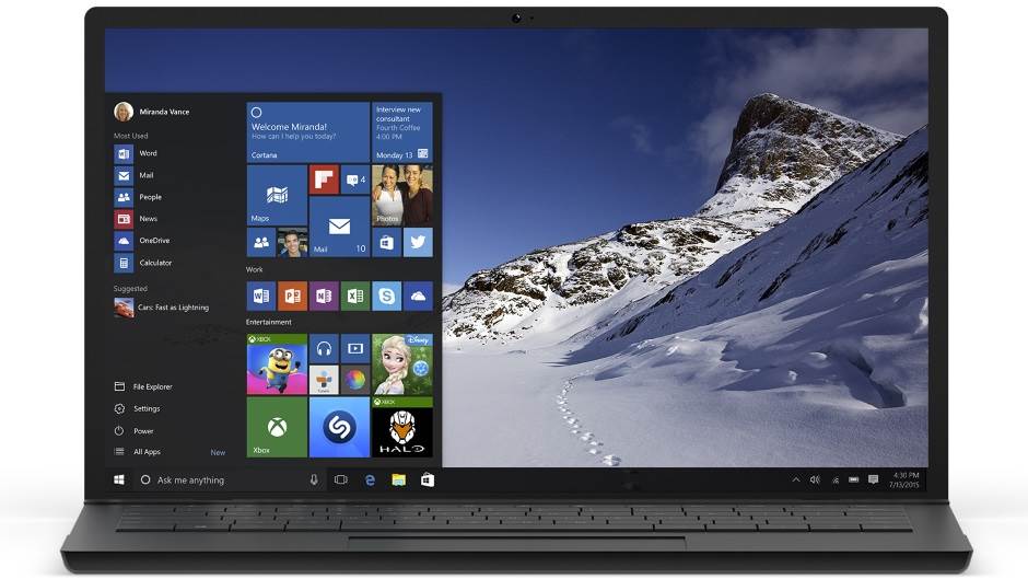  Windows 10 Start Meni. 