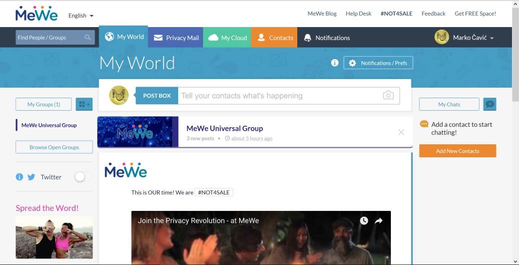   - MeWe/MONDO portal. 