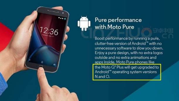  Motorola Moto G4 Plus Android O update 