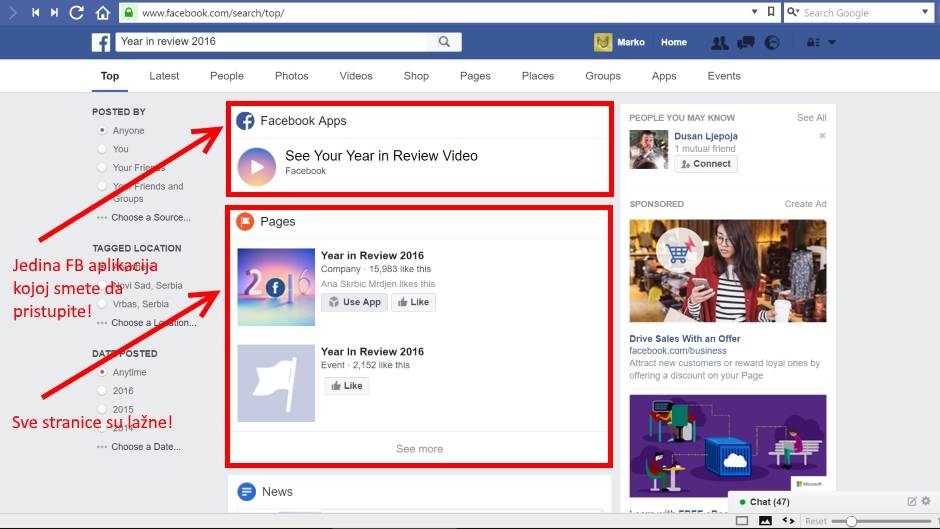  Facebook Year in Review 2016 lažni profili 