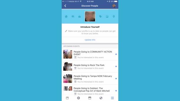  discover people, facebook, android, ios 
