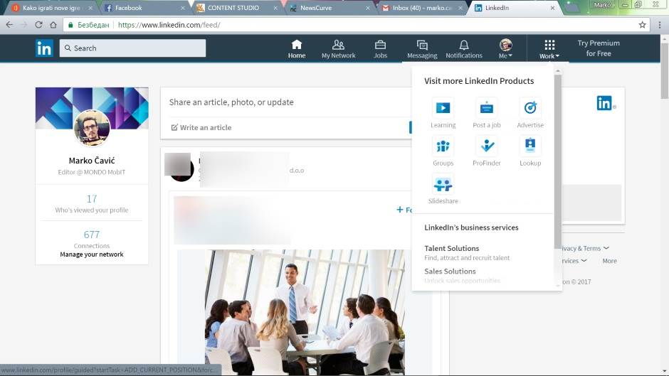  - LinkedIN/MONDO portal 