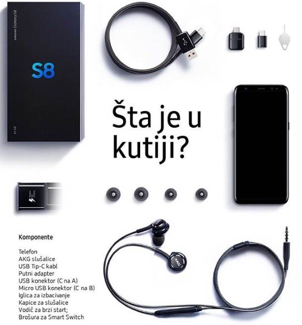  Samsung Galaxy S8 šta je u kutiji 