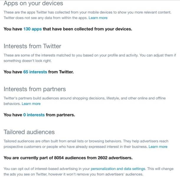  Twitter, opcije 