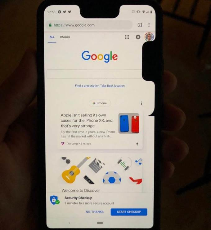  Google Pixel 3 XL double notch bug 
