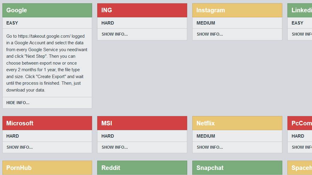   - MONDO / JustGetMyData.com 