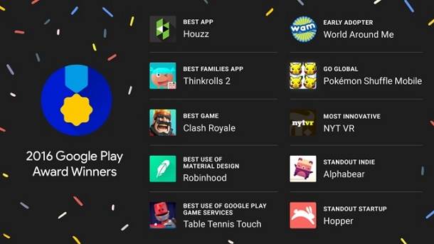  Google Play Store Awards 2016 
