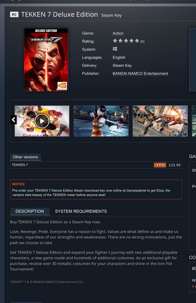   - Promo/Steam/Tekken 7 