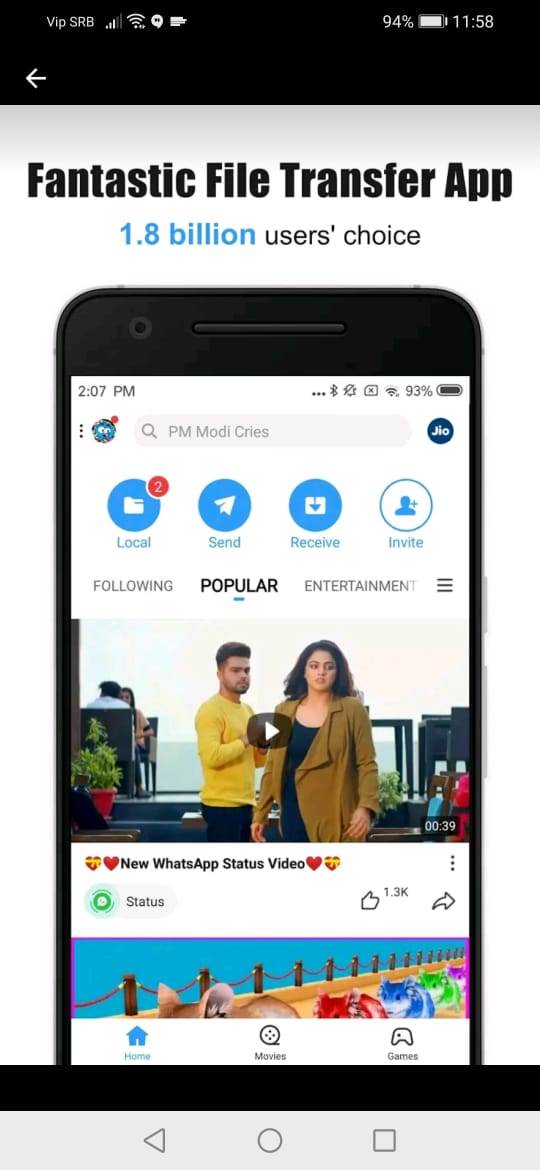   - Mondo / Google Play Store/ SHAREit 