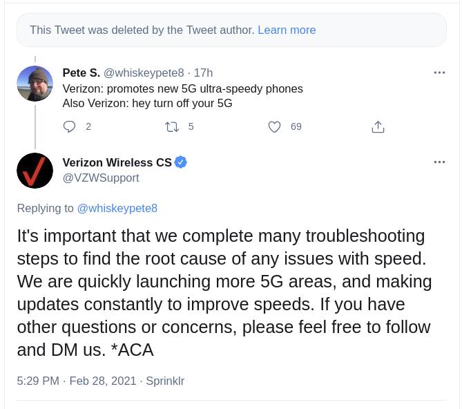   - Twitter / Printscreen/ VZWSupport 