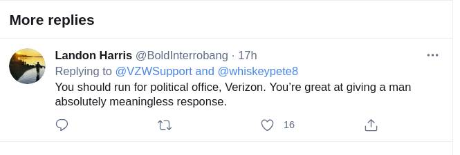   - Twitter / Printscreen/ VZWSupport 