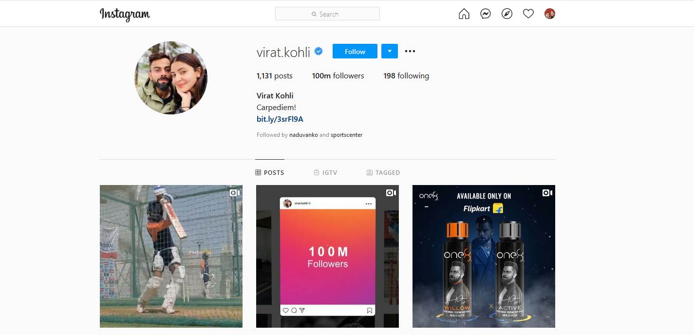   - MONDO / Instagram / @virat.kohli 