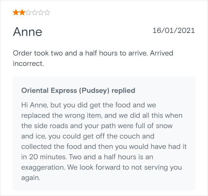  Anne se žali što je isporuka trajala predugo 